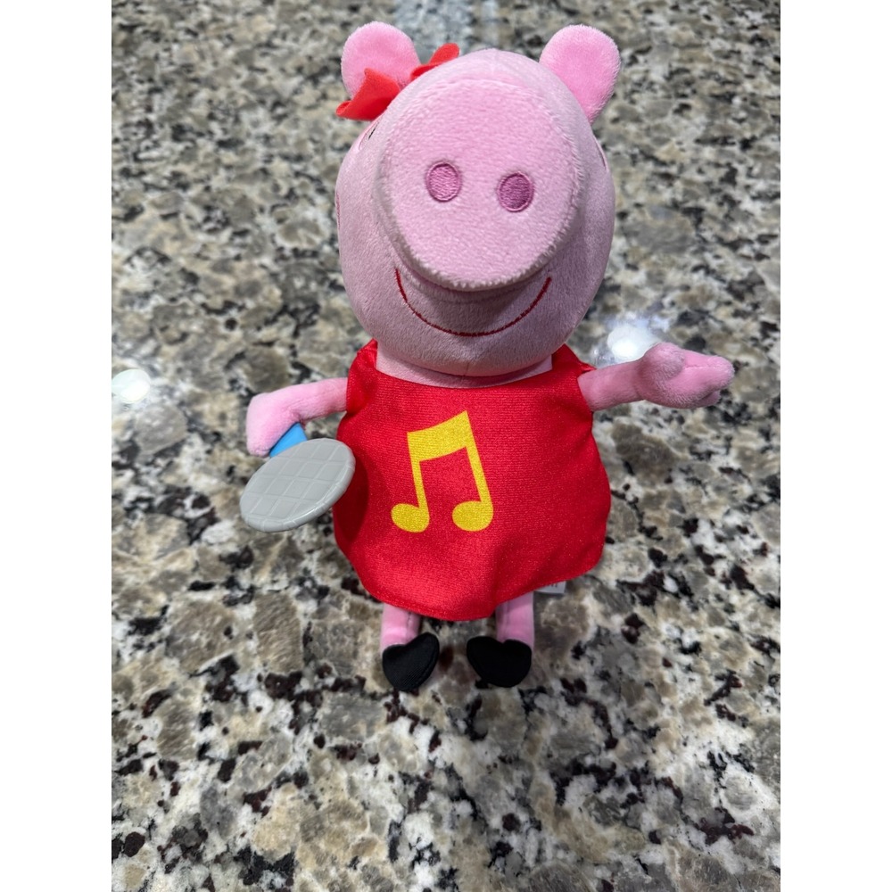 Peppa Pig Singing Plush Stuffed Animal Red Music Note Dress Microphone 13 Inch